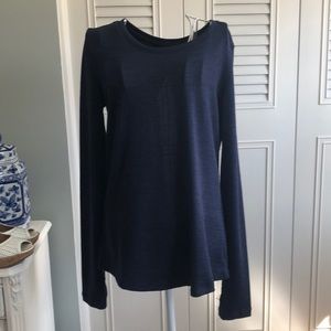 Blue shirt with open back